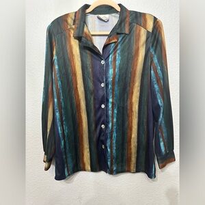 EUC Sz L Elegant Striped Women's Blouse